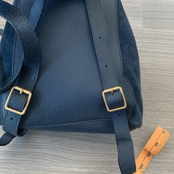 Gucci Bamboo Blue Suede Leather Small Backpack - Picture 15 of 15